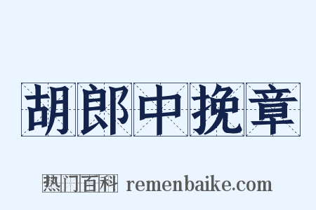 胡郎中挽章是什么意思的图片